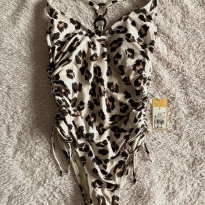 Kona Sol Animal Print One Piece Swimsuit